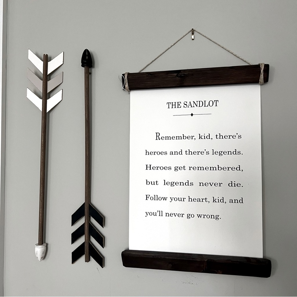 The Sandlot Hanging Canvas Heros & Legends Quote